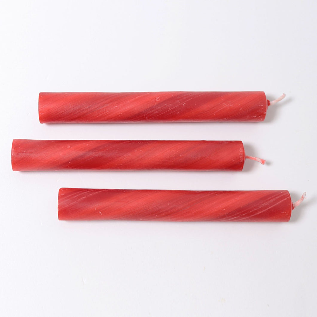 Red Marbled Beeswax Candles